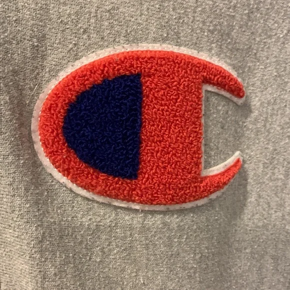 Champion Collegiate Embroidered Logo Grey Hoodie Zip Up XSmall - Picture 2 of 6
